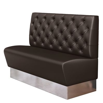 DALLAS | Gastrobank | B: 120 x 103 cm | Braun | Chesterfield | Leder | Gastro Sitzb
