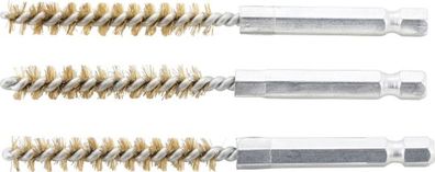 BGS-3078-8-M | Messingbürste | 8 mm | Antrieb Außensechskant 6,3 mm (1/4) | 3-tlg