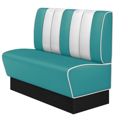 American 2 | Dinerbank | B: 120 x 103 cm | Gestreift | Türkis | Leder | American Di