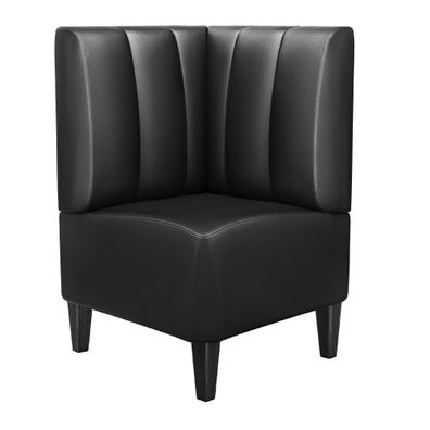 MIAMI | Gastro Eckbank | B: 64 x 103 cm | Schwarz | Gestreift | Leder | Bistro Eckb