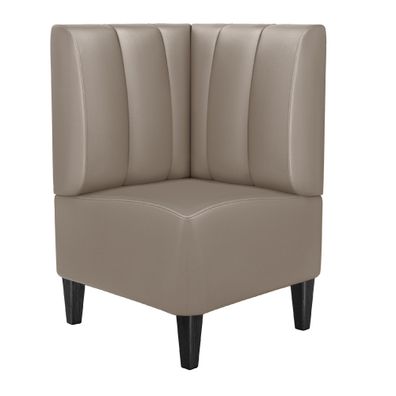 MIAMI | Gastro Eckbank | B: 64 x 103 cm | Taupe | Gestreift | Leder | Bistro Eckban