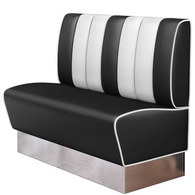 American 3 | Dinerbank | B: 120 x 103 cm | Gestreift | Schwarz | Leder | American D
