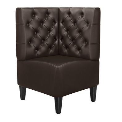 MIAMI | Gastro Eckbank | B: 64 x 103 cm | Braun | Chesterfield | Leder | Bistro Eck