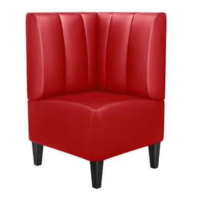 MIAMI | Gastro Eckbank | B: 64 x 103 cm | Rot | Gestreift | Leder | Bistro Eckbank