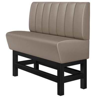 MIAMI | Gastro Hochbank | B: 120 x 133 cm | Taupe | Gestreift | Leder | Bistro Hoch