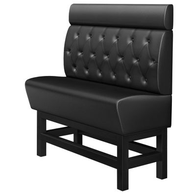 MIAMI | Gastro Hochbank | B: 120 x 158 cm | Schwarz | Chesterfield Raute | Leder |