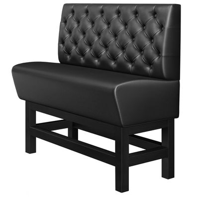 MIAMI | Gastro Hochbank | B: 120 x 133 cm | Schwarz | Chesterfield | Leder | Bistro