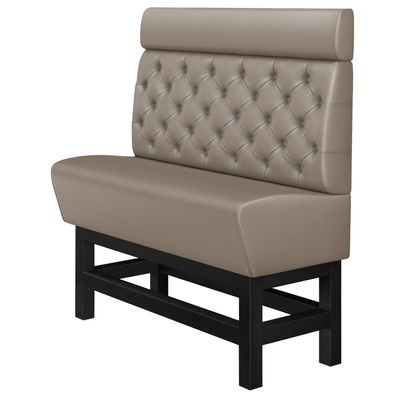 MIAMI | Gastro Hochbank | B: 120 x 158 cm | Taupe | Chesterfield | Leder | Bistro H