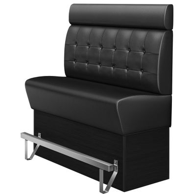 DENVER | Gastro Hochbank | B: 120 x 158 cm | Schwarz | Chesterfield Button | Leder