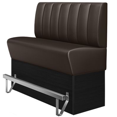 DENVER | Gastro Hochbank | B: 140 x 133 cm | Braun | Gestreift | Leder | Bistro Hoc