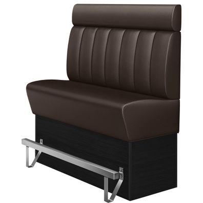 DENVER | Gastro Hochbank | B: 140 x 158 cm | Braun | Gestreift | Leder | Bistro Hoc