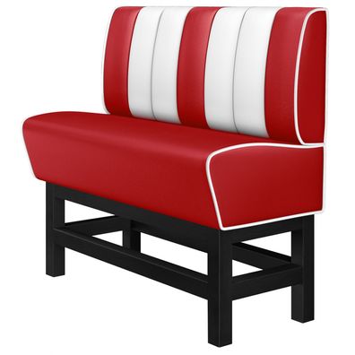 American 1 | Diner Hochbank | B: 120 x 133 cm | Gestreift | Rot | Leder | American
