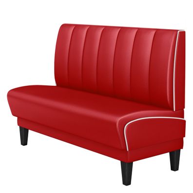 DINER 1 | Dinerbank | B: 120 x 103 cm | Gestreift | Rot | Leder | American Diner Mö