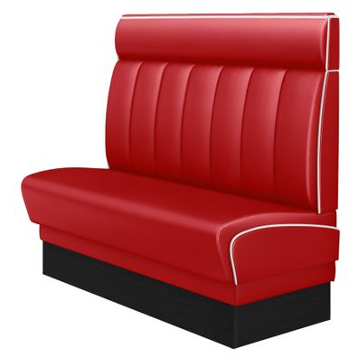 DINER 2 | Dinerbank | B: 120 x 123 cm | Gestreift | Rot | Leder | American Diner Mö