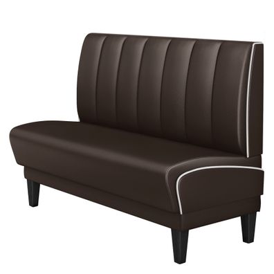DINER 1 | Dinerbank | B: 140 x 103 cm | Gestreift | Braun | Leder | American Diner