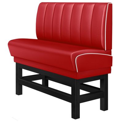 DINER 1 | Diner Hochbank | B: 120 x 133 cm | Gestreift | Rot | Leder | American Din