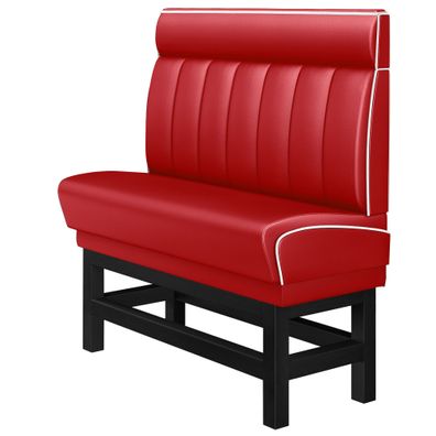 DINER 1 | Diner Hochbank | B: 120 x 153 cm | Gestreift | Rot | Leder | American Din