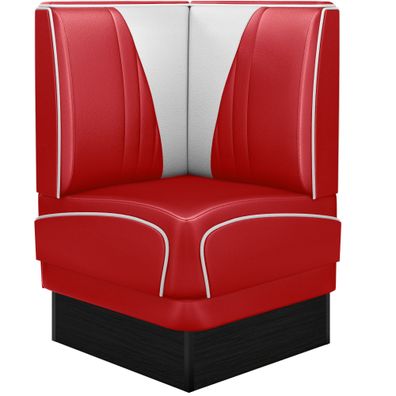 DINER VEGAS 2 | Diner Eckbank | B: 64 x 103 cm | V-Steppung | Rot | Leder | America