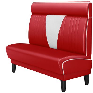 DINER VEGAS 1 | Dinerbank | B: 120 x 123 cm | V-Steppung | Rot | Leder | American D