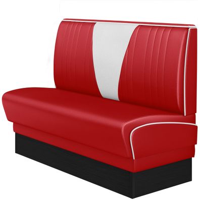 DINER VEGAS 2 | Dinerbank | B: 120 x 103 cm | V-Steppung | Rot | Leder | American D