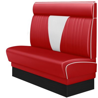 DINER VEGAS 2 | Dinerbank | B: 120 x 123 cm | V-Steppung | Rot | Leder | American D
