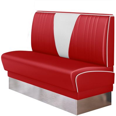 DINER VEGAS 3 | Dinerbank | B: 120 x 103 cm | V-Steppung | Rot | Leder | American D