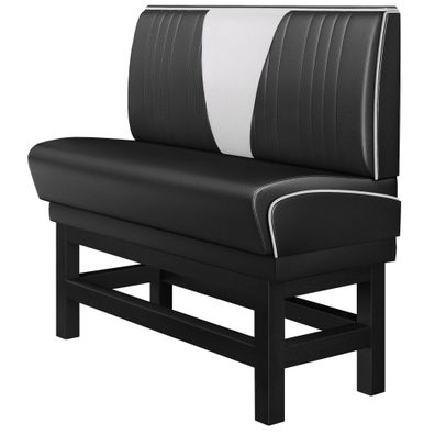 DINER VEGAS 1 | Diner Hochbank | B: 120 x 133 cm | V-Steppung | Schwarz | Leder | A