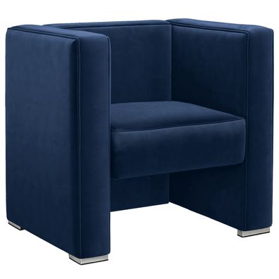 LINO | Clubsessel | Blau | Samt | Bistrosessel, Hotelsessel, Cocktailsessel