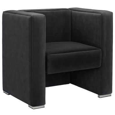 LINO | Clubsessel | Schwarz | Samt | Bistrosessel, Hotelsessel, Cocktailsessel