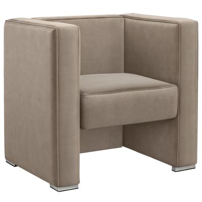 LINO | Clubsessel | Taupe | Samt | Bistrosessel, Hotelsessel, Cocktailsessel