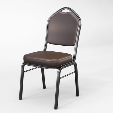 2er-Set ALEXA | Bistrostuhl | Braun | Leder | Bankettstühle Stapelbar, Saalstühle, K