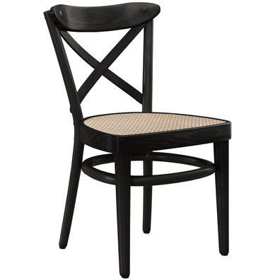 MAUDEZ | Bugholzstuhl | Rattan Geflecht | Schwarz | Bugholz | Stil , Wienerstuhl, Kn