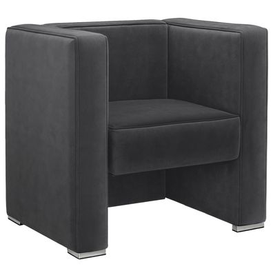 LINO | Clubsessel | Grau | Samt | Bistrosessel, Hotelsessel, Cocktailsessel