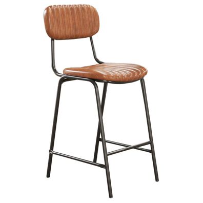 2er-Set GINO | Retro Barhocker | Braun | Leder | Vintage Barhocker