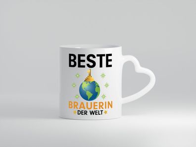 Welt Beste Brauerin | Bier Brauerin | Brauerei - Herz Tasse Weiß