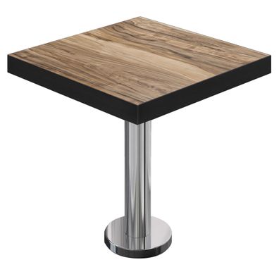 BML | Bistro Tisch | 70 x 70 x 77 cm | Quadratisch | Schwarzer Rand | Sheesham / Ede