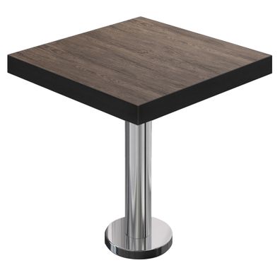 BML | Bistro Tisch | 80 x 80 x 77 cm | Quadratisch | Schwarzer Rand | Light Wenge