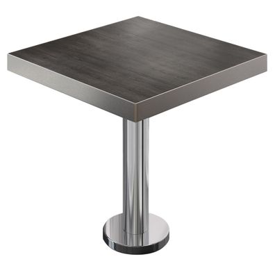 BML | Bistro Tisch | 70 x 70 x 77 cm | Quadratisch | Edelstahl Rand | Wenge / Edelst