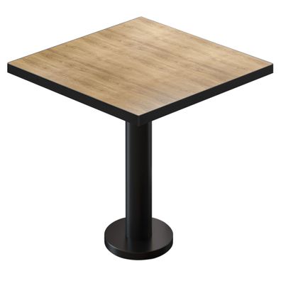BML | Bistro Tisch | 60 x 60 x 74,5 cm | Quadratisch | Schwarzer Rand | Eiche / Schw