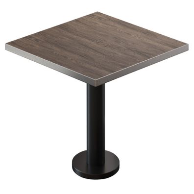 BML | Bistro Tisch | 60 x 60 x 74,5 cm | Quadratisch | Edelstahl Rand | Light Wenge