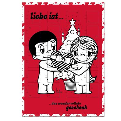 Liebe ist ... Adventskalender mit 24 Schokoladenfiguren