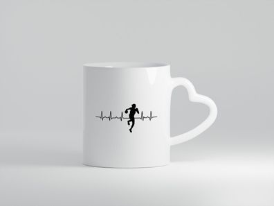 Handball Herzschlag | Verein Sport | Handballerin - Herz Tasse Weiß