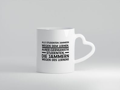 Germanistik Spruch | Student Tasse | lustiger Spruch - Herz Tasse Weiß