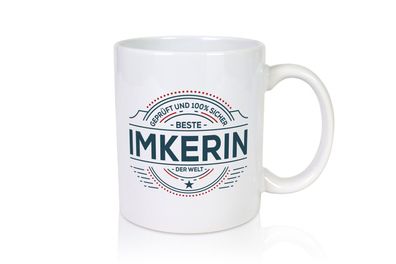 Geprüft und sicher: Imkerin | Imkerei - Tasse Weiß