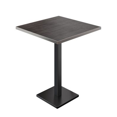 BM | Bistro Stehtisch | 80 x 80 x 108 cm | Quadratisch | Edelstahl Rand | Wenge / Sc