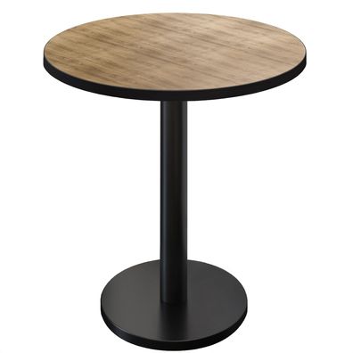 BN | Bistro Stehtisch | Ø 80 x 108 cm | Schwarzer Rand | Rund | Eiche / Schwarz |