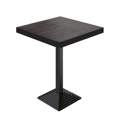 BPY | Bistro Stehtisch | 80 x 80 x 114 cm | Schwarzer Rand | Quadratisch | Wenge / S