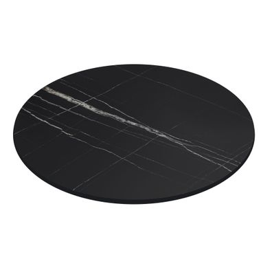 Compact | Gastro HPL Tischplatte | Ø 60 cm | Schwarz-Marmor | Rund | Gastro HPL Tisc