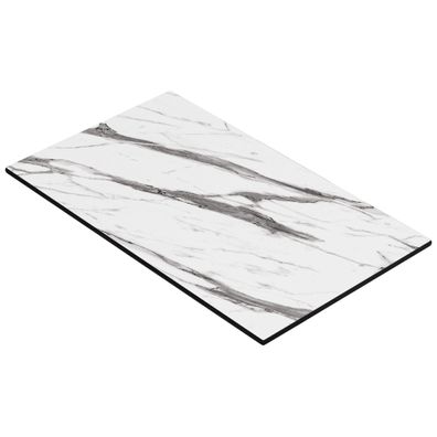 Compact | Gastro HPL Tischplatte | B: 120 x 70 cm | Weiß-Marmor | Rechteckig | Gast
