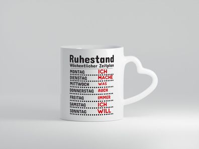 Rentner Zeitplan - Herz Tasse Weiß